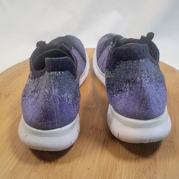 Nike Free RN Flyknit 2017 Running Sneakers Shoes Women 6.5 Purple Orange - Picture 4 of 14